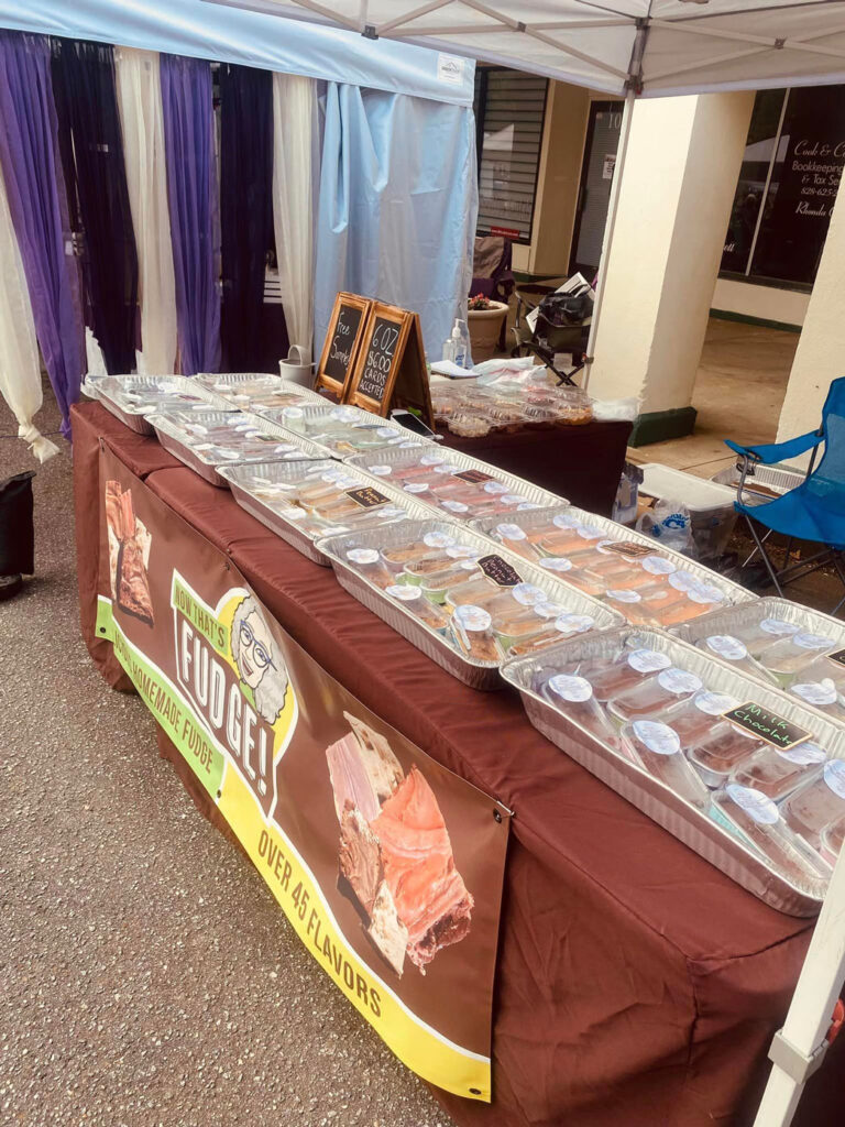 fudge on display at event booth